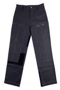 個人設計牛仔男裝斜褲    訂製藍色拼色灰色斜褲   繡花logo   零售行業    斜褲設計公司   H272